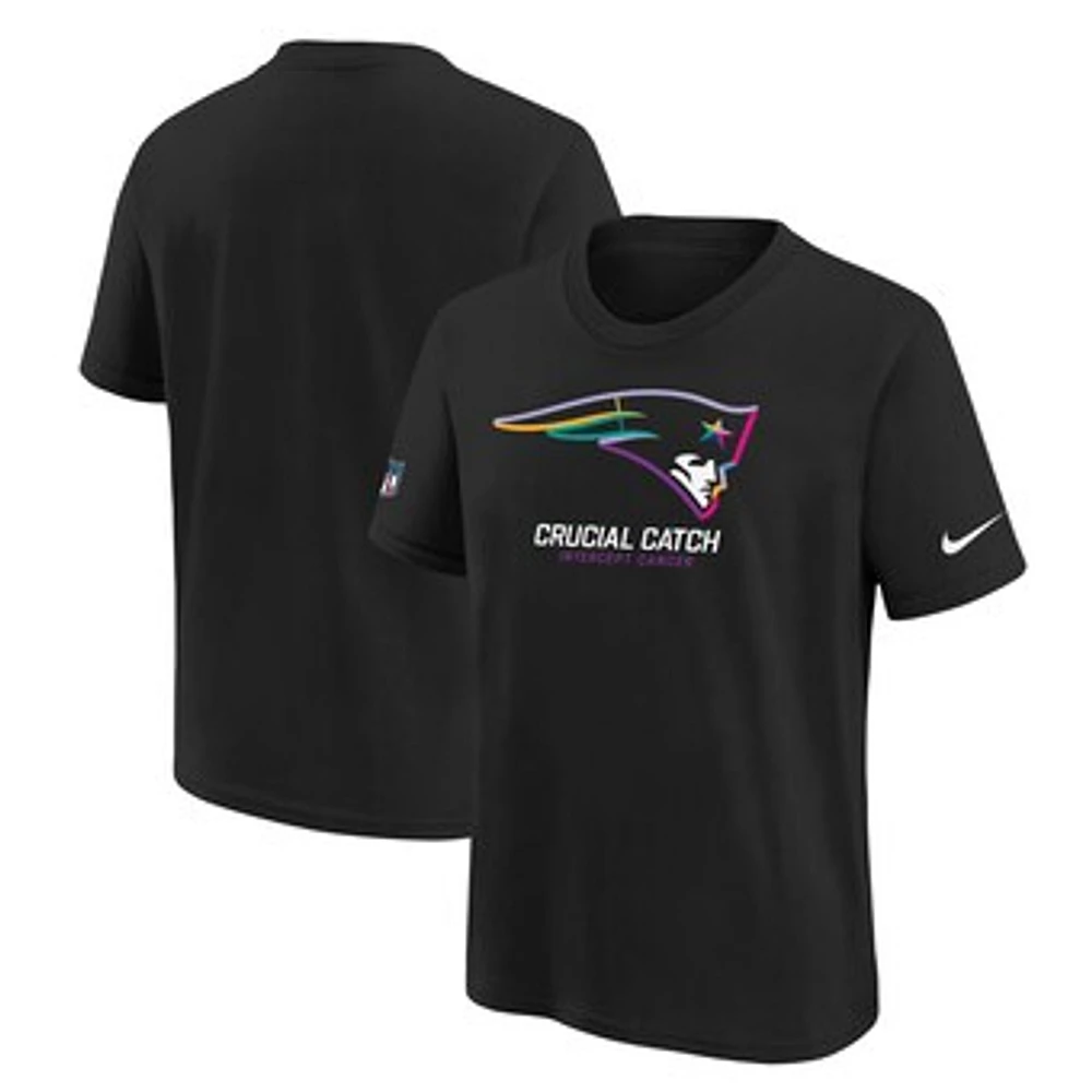 Youth Nike  Black New England Patriots 2024 NFL Crucial Catch T-Shirt