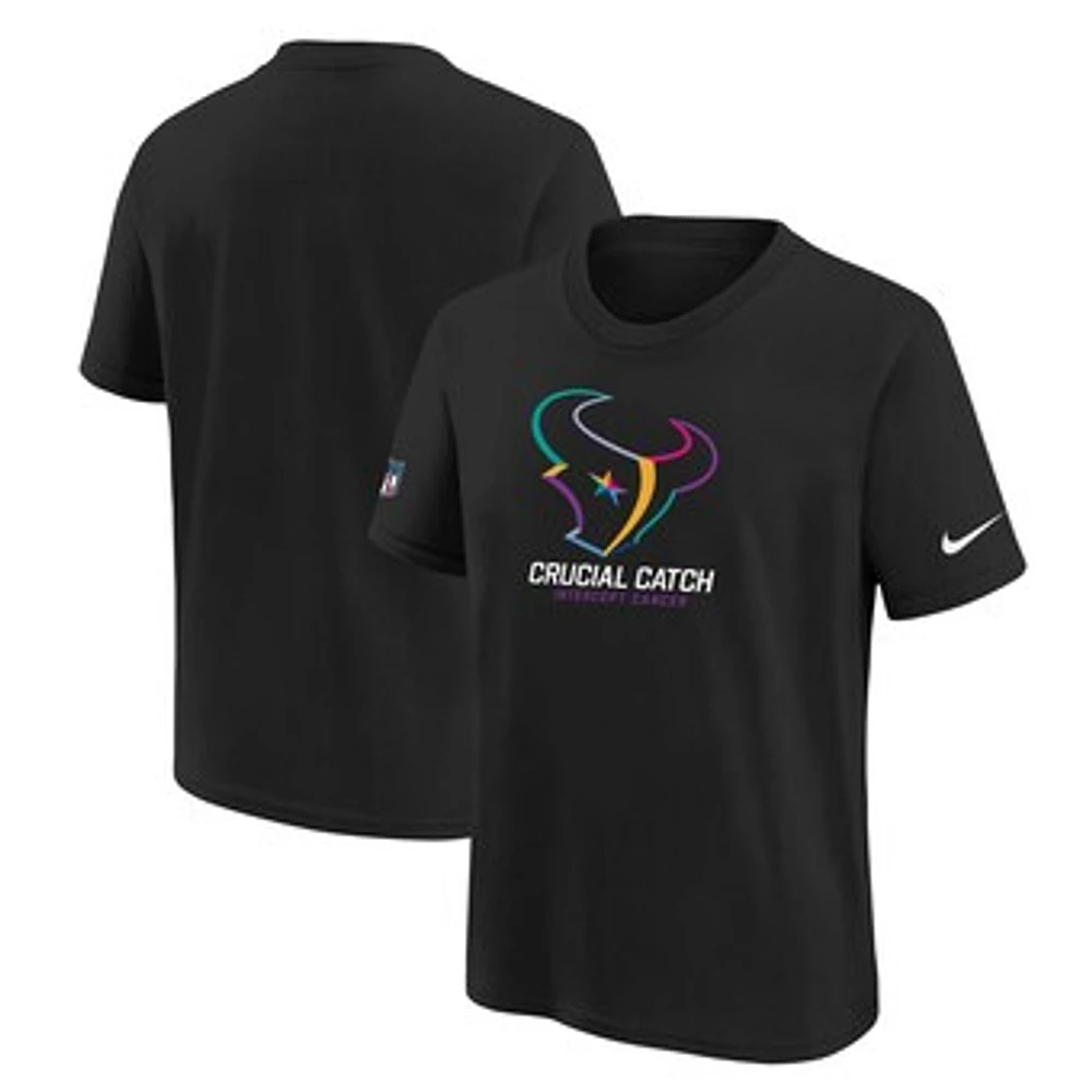 Youth Nike  Black Houston Texans 2024 NFL Crucial Catch T-Shirt