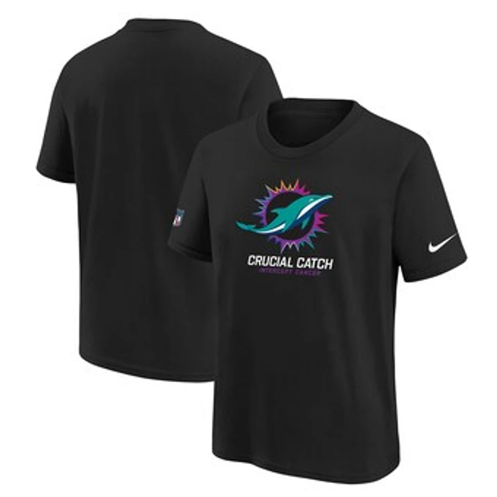 Youth Nike  Black Miami Dolphins 2024 NFL Crucial Catch T-Shirt