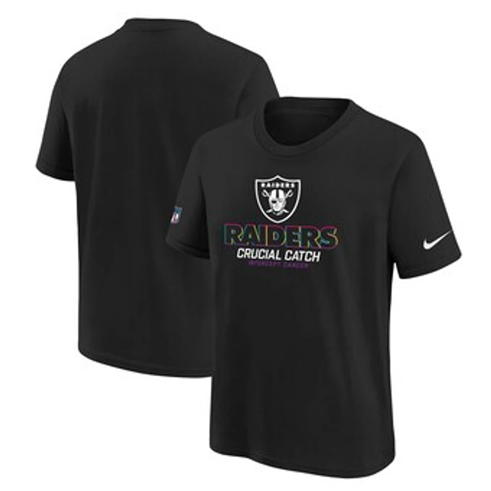 Youth Nike  Black Las Vegas Raiders 2024 NFL Crucial Catch T-Shirt