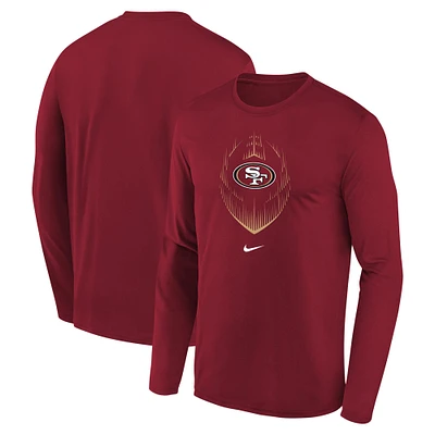 Youth Nike Scarlet San Francisco 49ers Legend Icon Long Sleeve T-Shirt