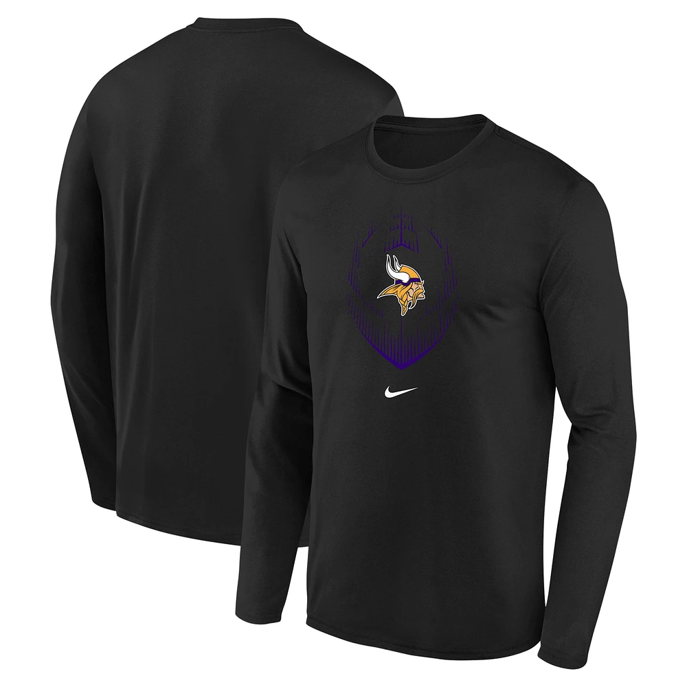 Youth Nike Black Minnesota Vikings Legend Icon Long Sleeve T-Shirt