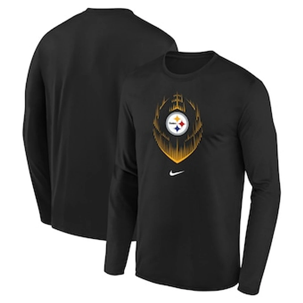 Youth Nike Black Pittsburgh Steelers Legend Icon Long Sleeve T-Shirt