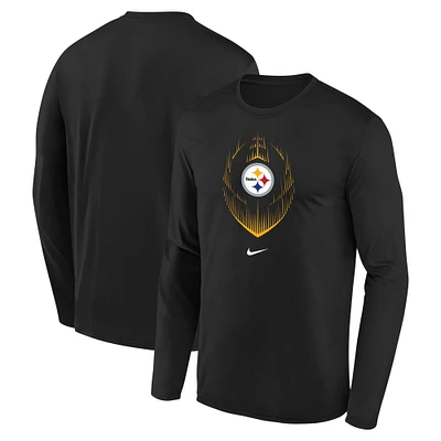 Youth Nike Black Pittsburgh Steelers Legend Icon Long Sleeve T-Shirt