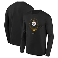 Youth Nike Black Pittsburgh Steelers Legend Icon Long Sleeve T-Shirt