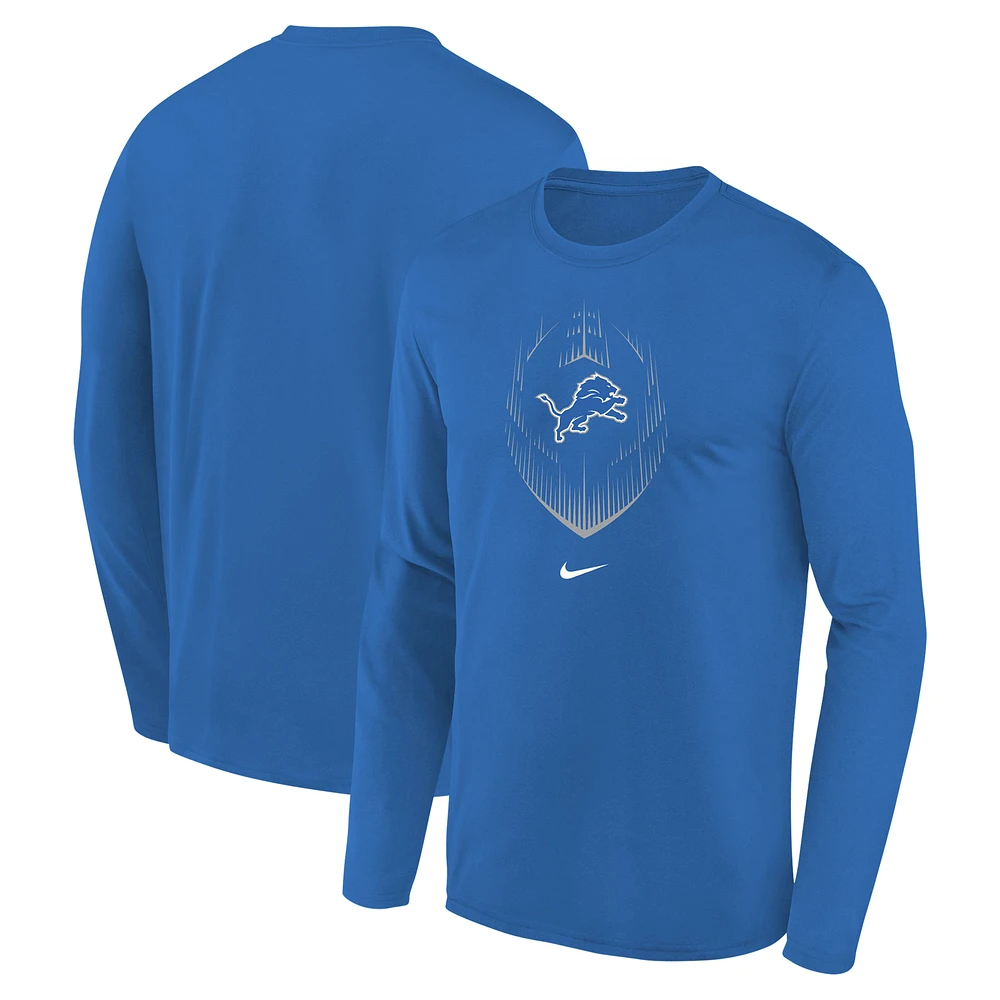 Youth Nike Blue Detroit Lions Legend Icon Long Sleeve T-Shirt