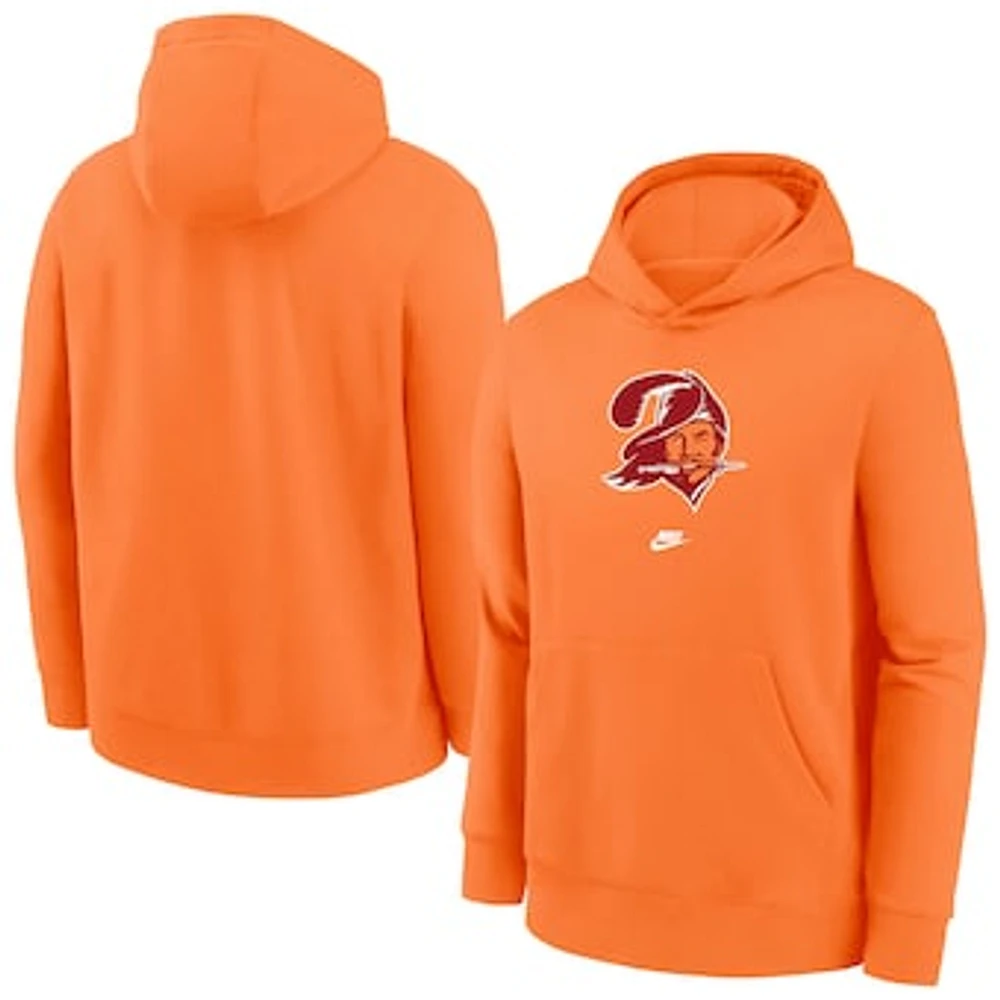 Youth Nike Orange Tampa Bay Buccaneers Rewind Club Fleece Pullover Hoodie