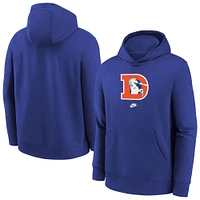 Men's Nike Royal Denver Broncos Rewind Club Fleece Pullover Hoodie