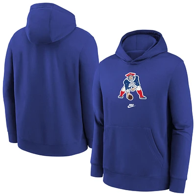 Men's Nike Royal New England Patriots Rewind Club Fleece Pullover Hoodie