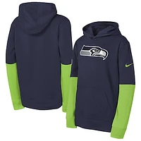 Youth Nike College Navy Seattle Seahawks Club Pullover Hoodie