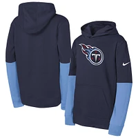 Youth Nike  Navy Tennessee Titans Club Pullover Hoodie