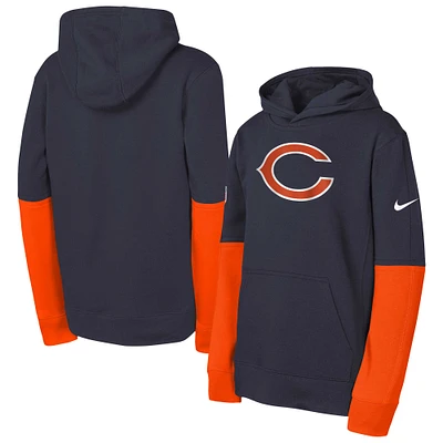 Youth Nike  Navy Chicago Bears Club Pullover Hoodie