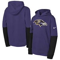 Youth Nike  Purple Baltimore Ravens  Club Pullover Hoodie