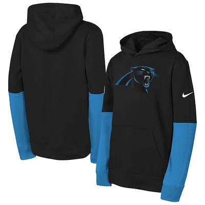 Youth Nike  Black Carolina Panthers Club Pullover Hoodie