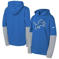 Youth Nike  Blue Detroit Lions Club Pullover Hoodie