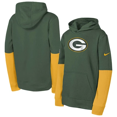 Youth Nike Green Bay Packers Club Pullover Hoodie