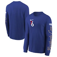 Youth Nike  Royal Philadelphia 76ers 2024/25 City Edition Max90 Long Sleeve T-Shirt