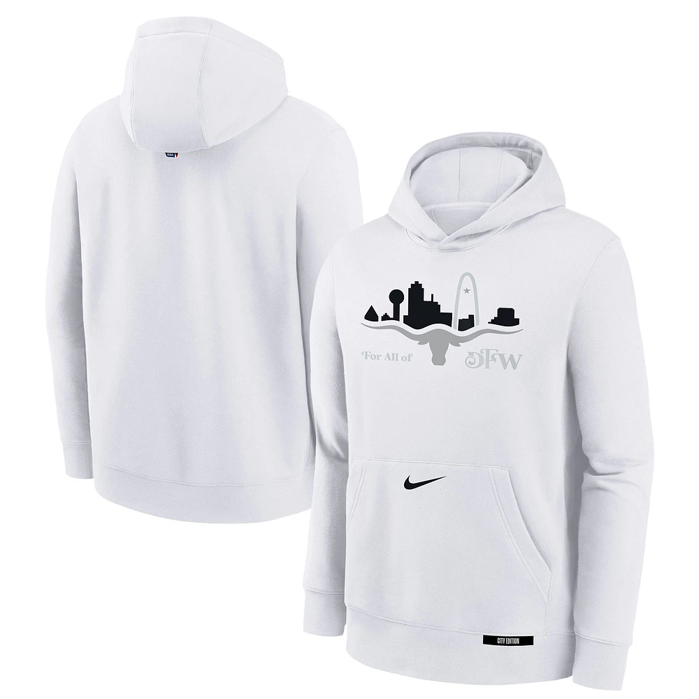 Youth Nike  White Dallas Mavericks 2024/25 City Edition Club Fleece Pullover Hoodie