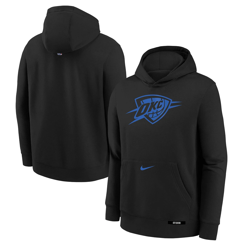 Youth Nike  Black Oklahoma City Thunder 2024/25 Edition Club Fleece Pullover Hoodie