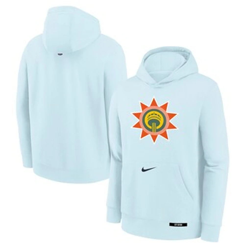 Youth Nike  Light Blue San Antonio Spurs 2024/25 City Edition Club Fleece Pullover Hoodie