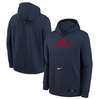 Youth Nike  Navy Golden State Warriors 2024/25 City Edition Club Fleece Pullover Hoodie