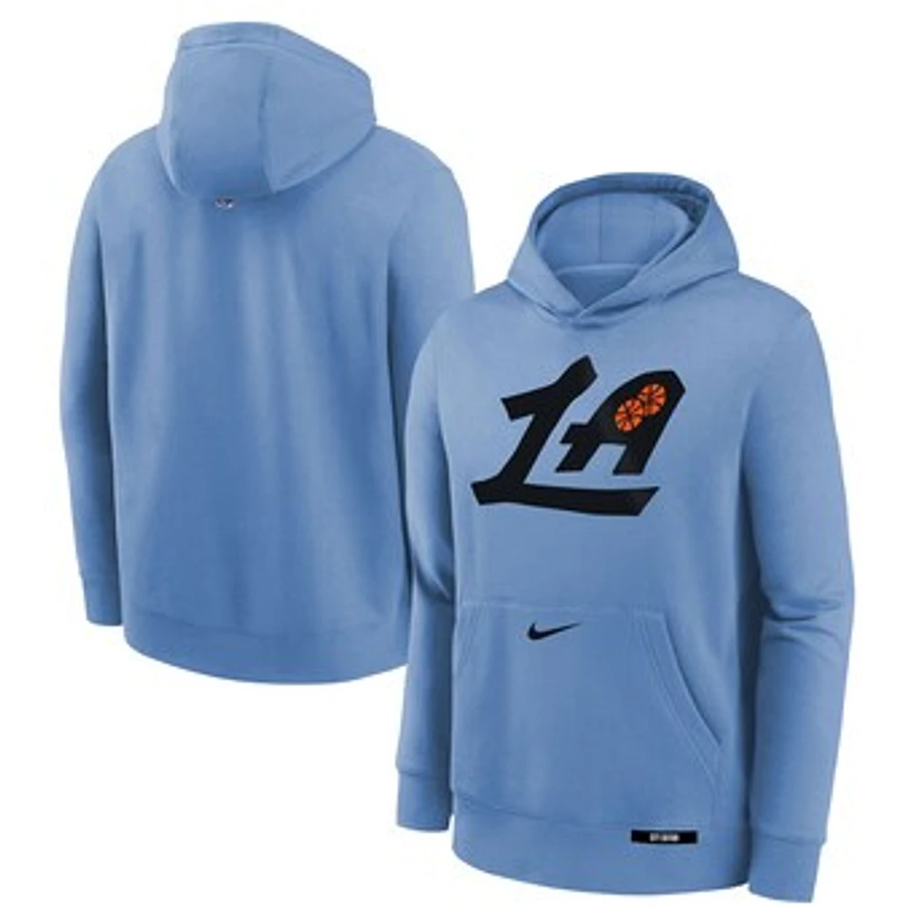 Youth Nike  Light Blue LA Clippers 2024/25 City Edition Club Fleece Pullover Hoodie