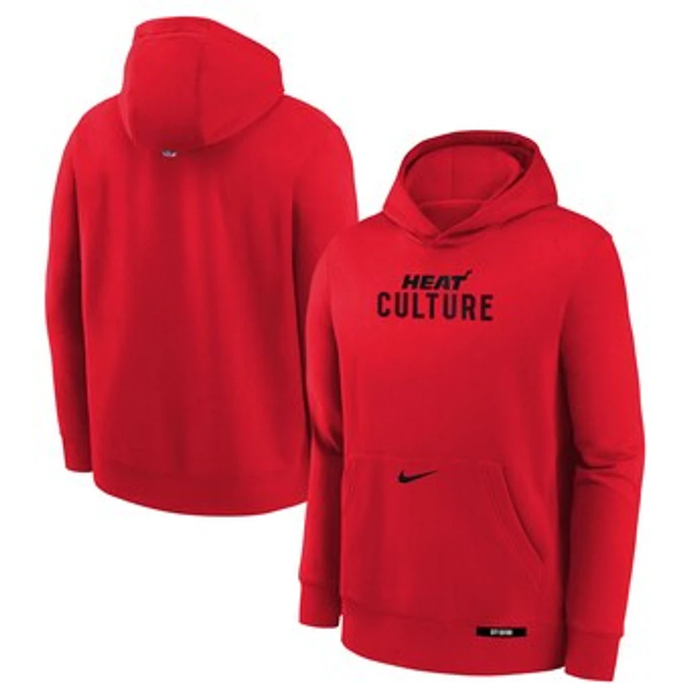 Youth Nike  Red Miami Heat 2024/25 City Edition Club Fleece Pullover Hoodie