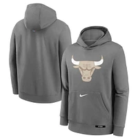 Youth Nike  Steel Chicago Bulls 2024/25 City Edition Club Fleece Pullover Hoodie