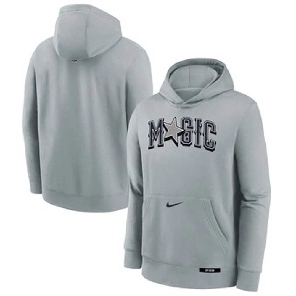 Youth Nike  Silver Orlando Magic 2024/25 City Edition Club Fleece Pullover Hoodie