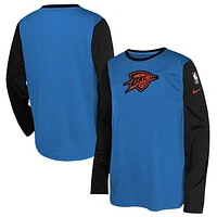 Youth Nike  Blue Oklahoma City Thunder 2024/25 Edition Pregame Performance Long Sleeve Shooting T-Shirt