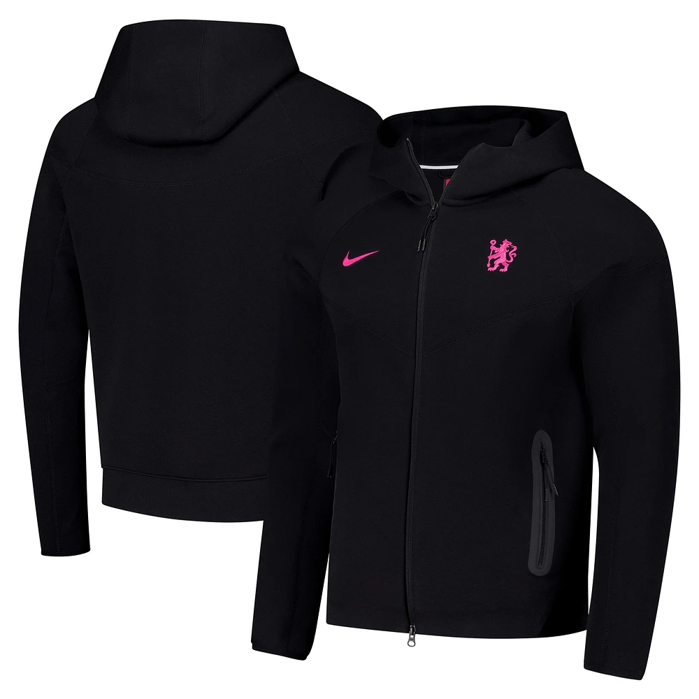 Men's Nike Black Chelsea Third Tech Fleece Windrunner Full-Zip Hoodie Jacket