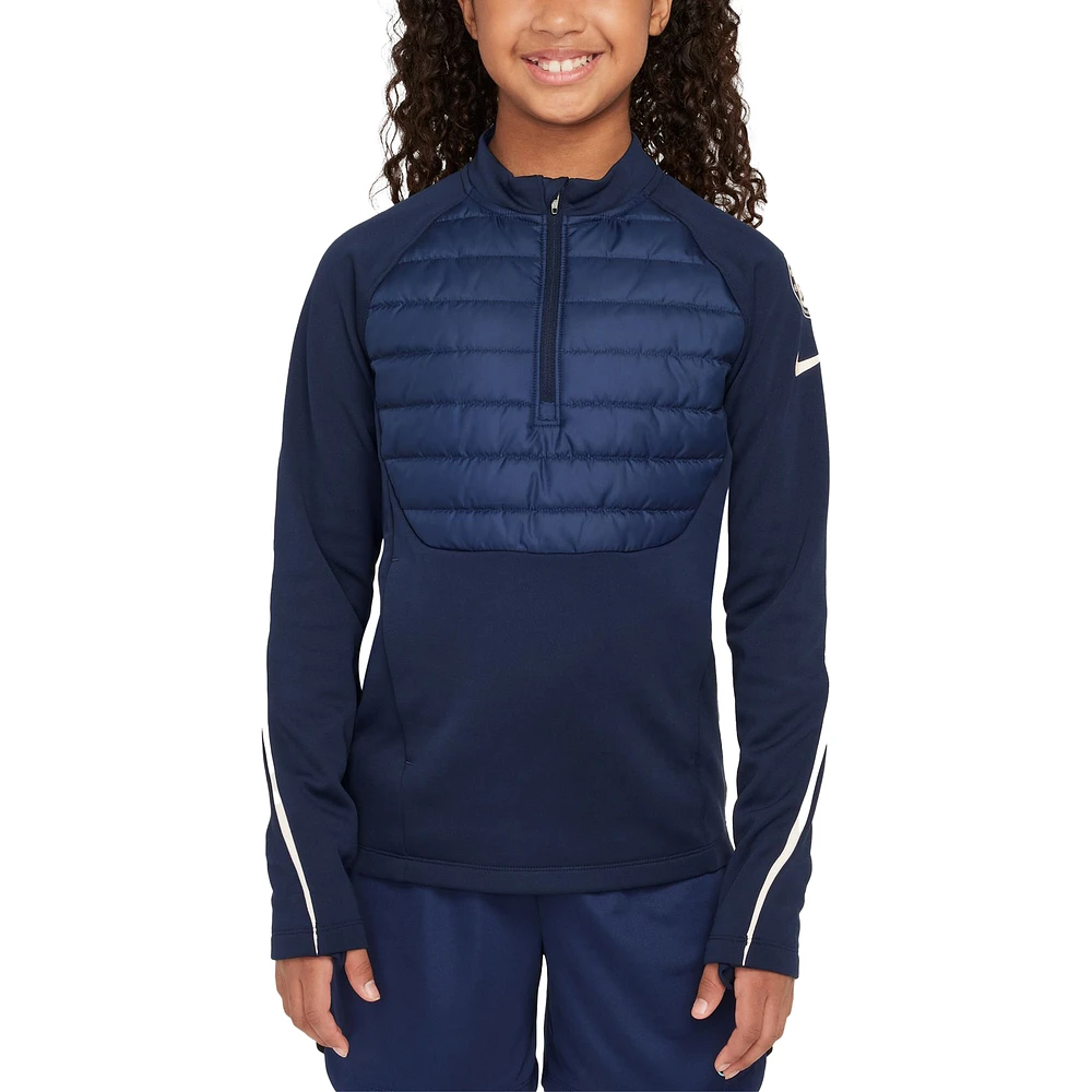 Youth Nike  Navy Chelsea 2024/25 Academy Drill Quarter-Zip Top