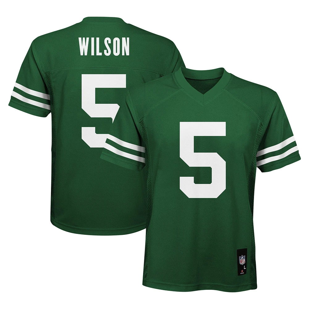 Youth Garrett Wilson Legacy Green New York Jets Replica Player Jersey