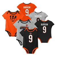 Newborn & Infant Nike Joe Burrow Cincinnati Bengals Three-Pack Bodysuit Set