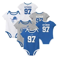 Newborn & Infant Nike Aidan Hutchinson Detroit Lions Name Number 3-Pack Bodysuit Set