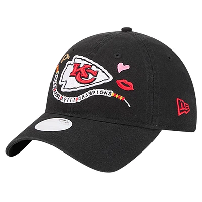 Women's New Era Black Kansas City Chiefs Super Bowl LVIII Champions In My Champs Era 9TWENTY Adjustable Hat