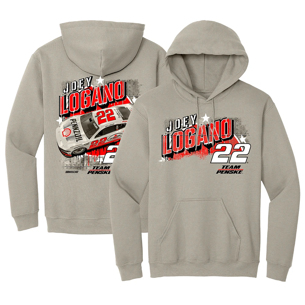 Men's Team Penske  Tan Joey Logano Shell/Pennzoil Car Pullover Hoodie