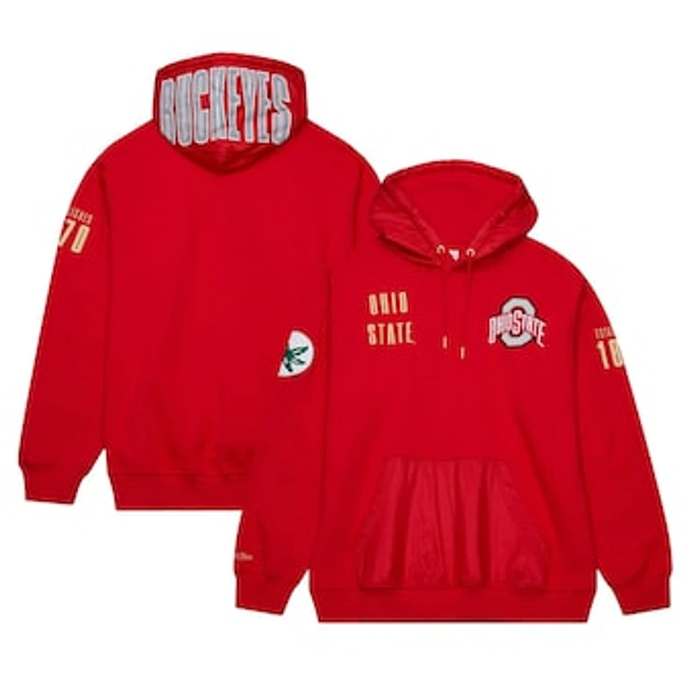 Men's Mitchell & Ness Scarlet Ohio State Buckeyes Team OG 2.0 Pullover Hoodie