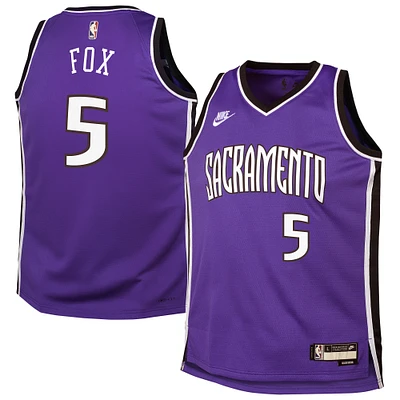 Youth Nike De'Aaron Fox Purple Sacramento Kings 2024/25 Swingman Jersey - Classic Edition