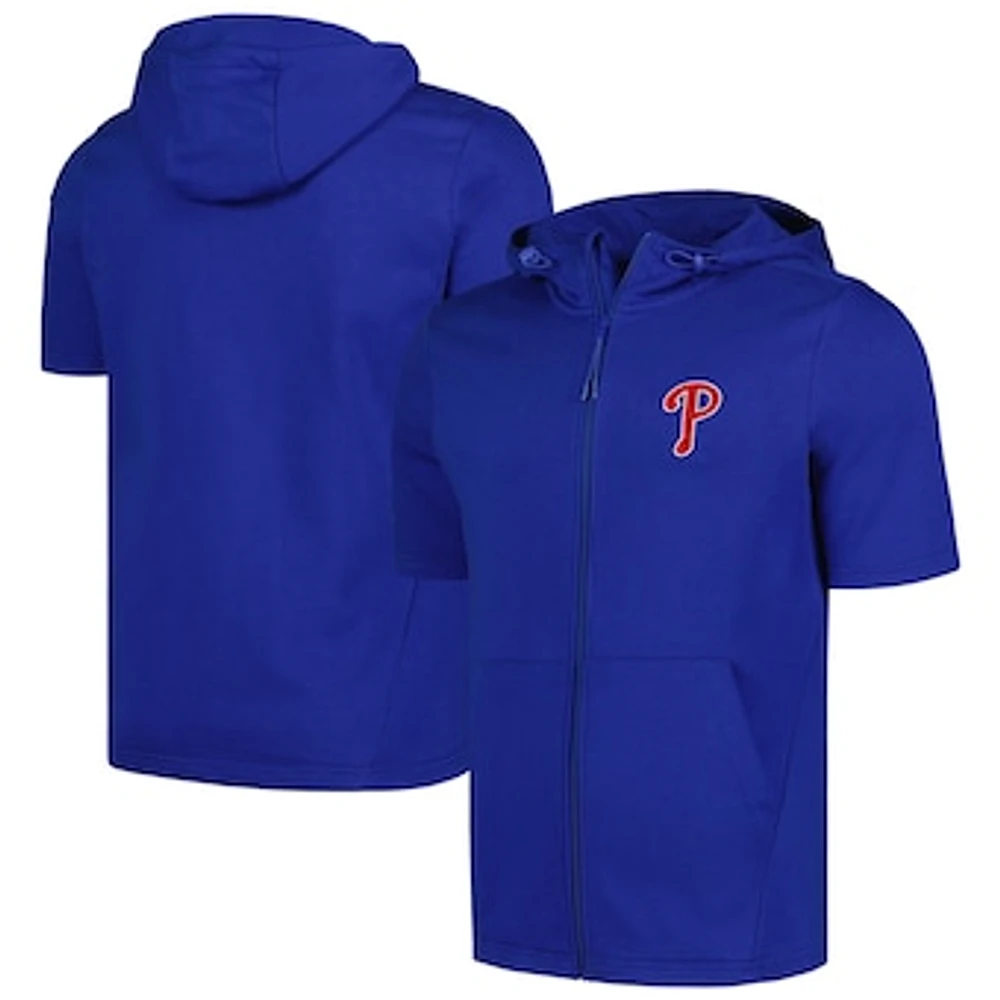 Men's Levelwear Royal Philadelphia Phillies Recruit Short Sleeve Full-Zip Hoodie