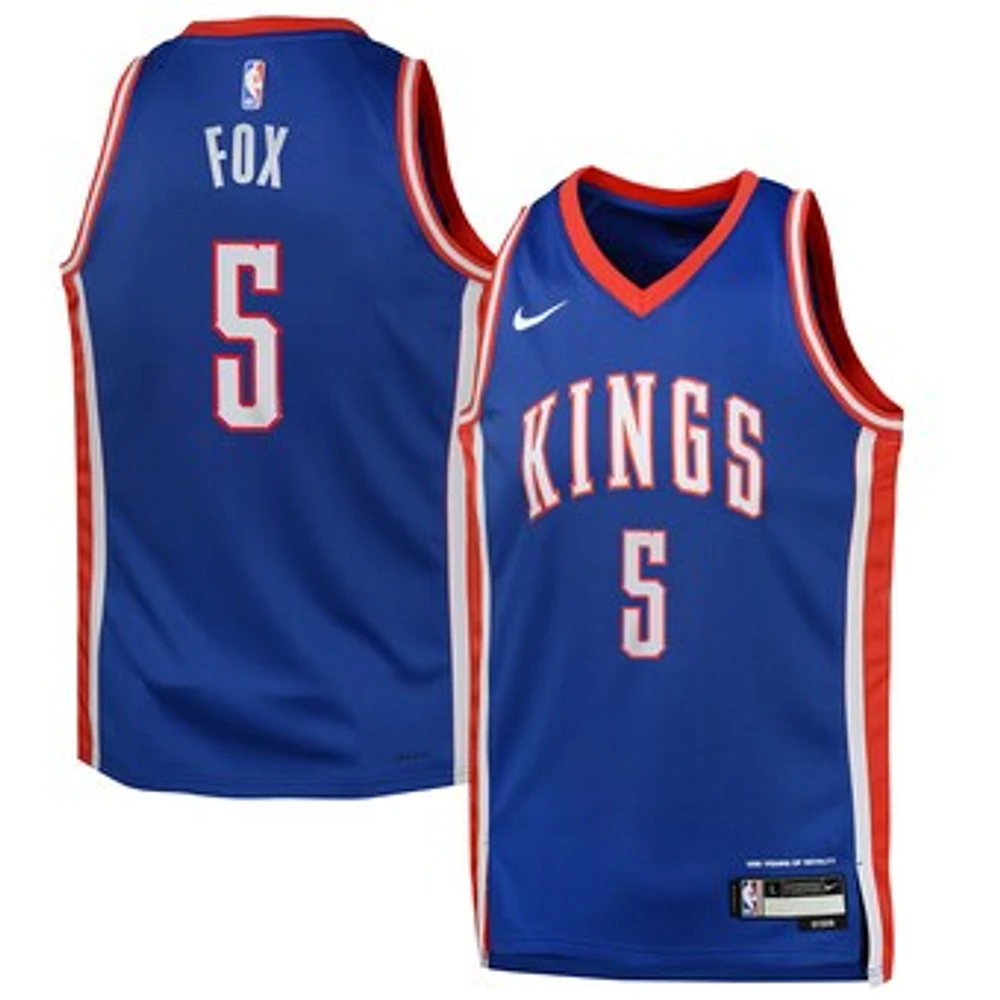 Youth Nike De'Aaron Fox Blue Sacramento Kings 2024/25 Swingman Player Jersey - City Edition