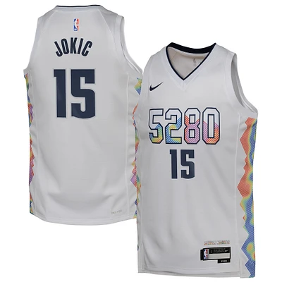 Youth Nike Nikola Jokic White Denver Nuggets 2024/25 Swingman Player Jersey - City Edition