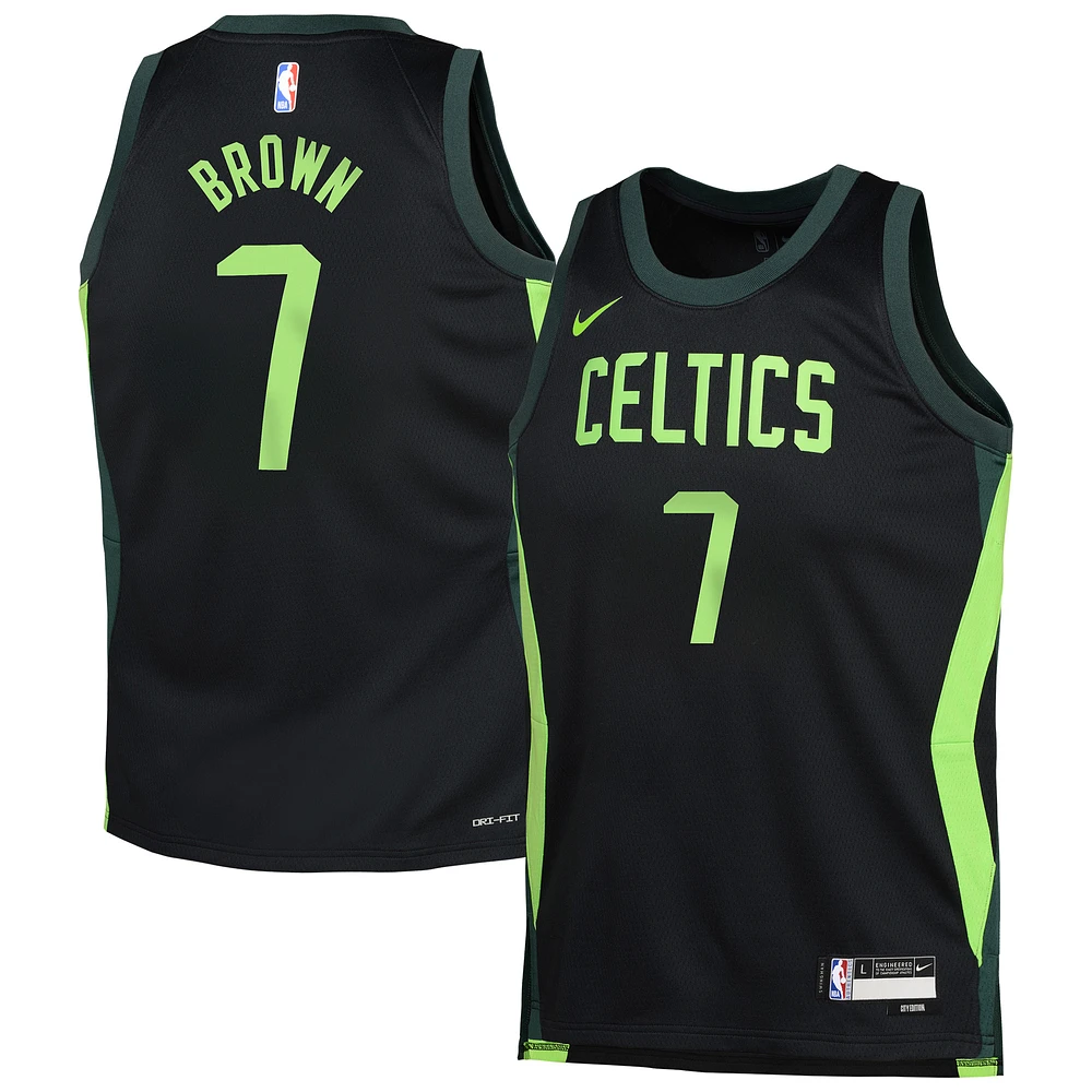 Youth Nike Jaylen Brown Black Boston Celtics 2024/25 Swingman Player Jersey - City Edition