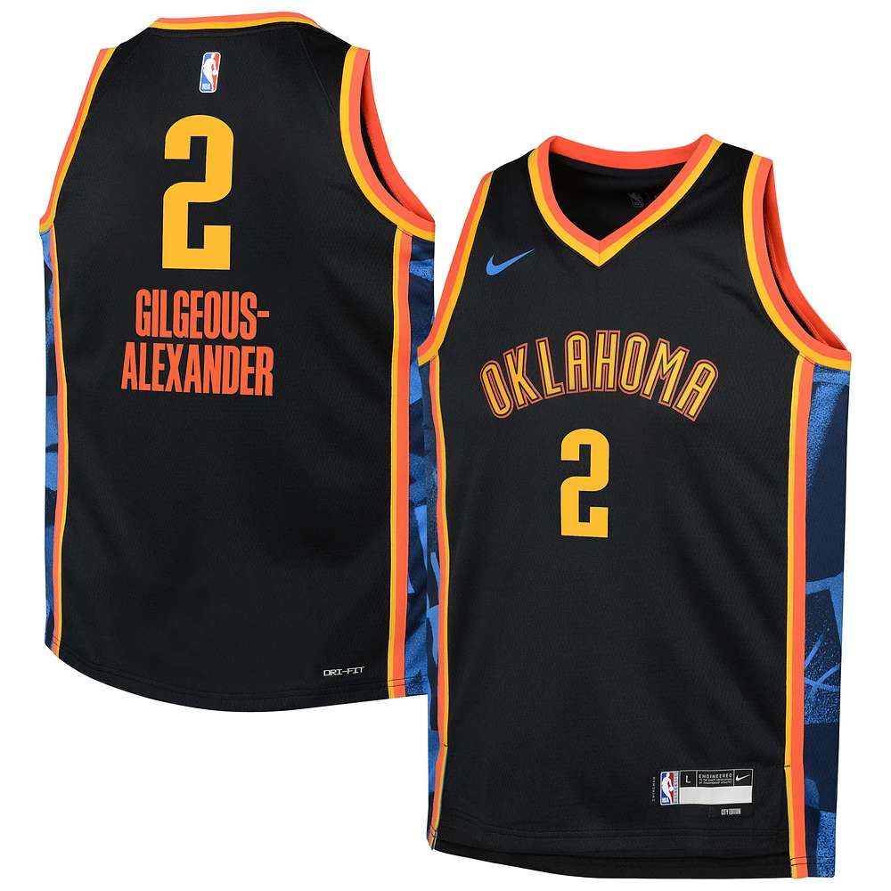 Youth Nike Shai Gilgeous-Alexander Black Oklahoma City Thunder 2024/25 Swingman Player Jersey - Edition