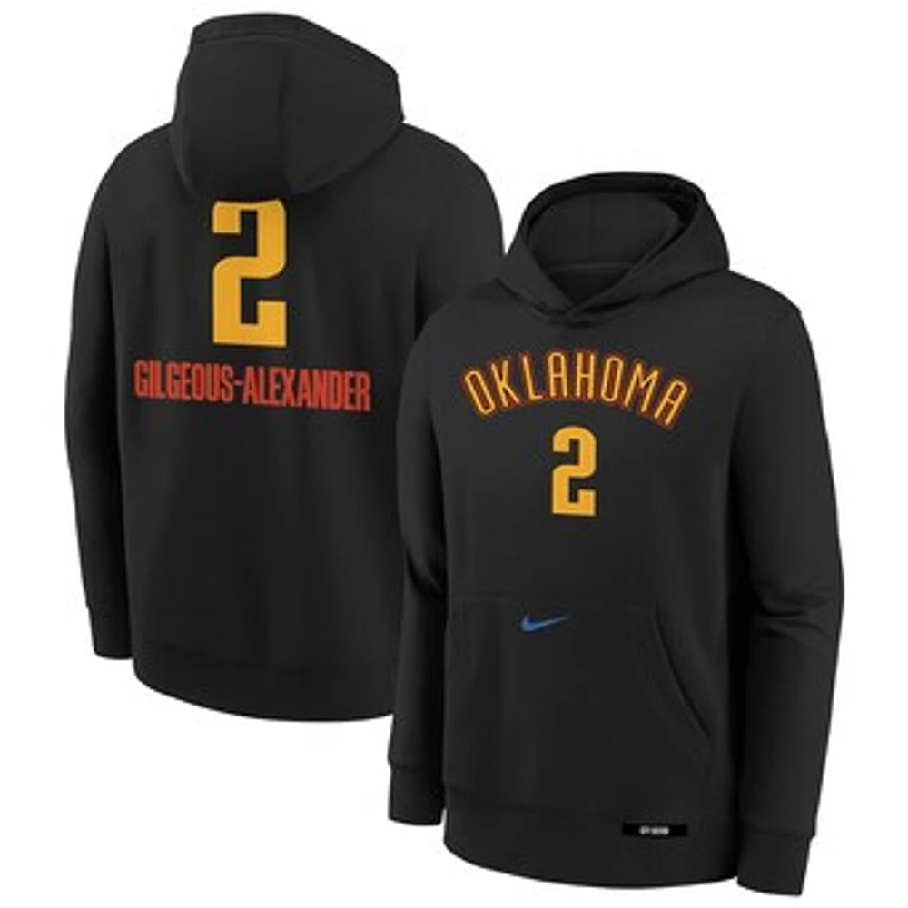 Youth Nike Shai Gilgeous-Alexander Black Oklahoma City Thunder 2024/25 City Edition Name & Number Pullover Hoodie