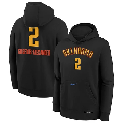 Youth Nike Shai Gilgeous-Alexander Black Oklahoma City Thunder 2024/25 Edition Name & Number Pullover Hoodie