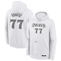 Youth Nike Luka Dončić White Dallas Mavericks 2024/25 City Edition Name & Number Pullover Hoodie