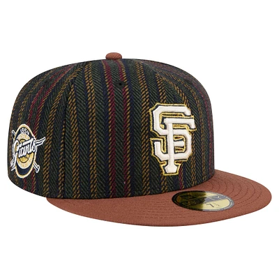 Men's New Era  Brown San Francisco Giants Vintage Herringbone 59FIFTY Fitted Hat