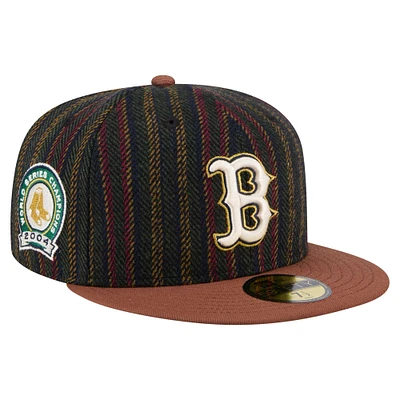 Men's New Era  Brown Boston Red Sox Vintage Herringbone 59FIFTY Fitted Hat