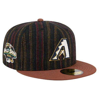 Men's New Era  Brown Arizona Diamondbacks Vintage Herringbone 59FIFTY Fitted Hat